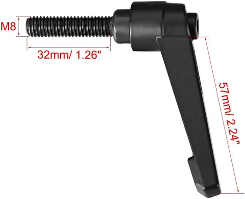 Miniatura 3 de uxcell M8 x 1.260 in Mango de sujeción ajustable Palanca de sujeción Rosca Botón de trinquete macho roscado Perillas de bloqueo Tornillo giratorio