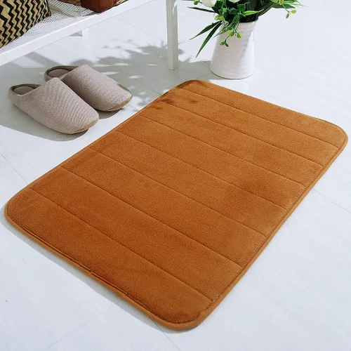 Miniatura 9 de Tapete de baño de espuma viscoelástica grueso, suave, absorbente, suave, antideslizante, lavable a máquina, tapete para decoración de habitación Azul