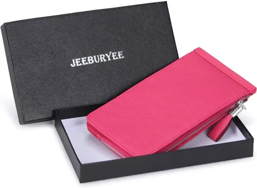 Miniatura 7 de Cartera de piel auténtica para mujer, con cremallera larga con cremallera RFID