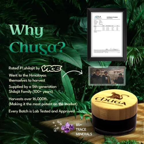 Miniatura 2 de Chuga's Shilajit Shilajit orgánico cosechado 16,000 pies Probado en laboratorio en Estados Unidos, ácido fúlvico 74+, grado A, refuerzo