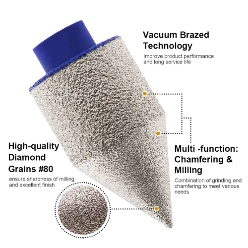 Miniatura 4 de SHDIATOOL Brocas de fresado de diamante de 1 pulgada, brocas de biselado para agrandar azulejos de porcelana, mármol, cerámica, granito de 0.984 in