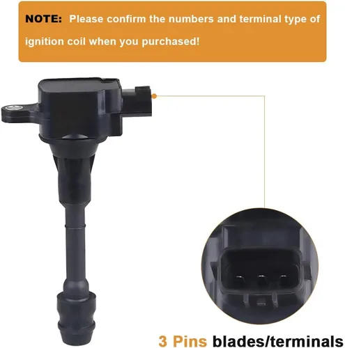 Miniatura 4 de JDMON Paquete de bobinas de encendido compatible con Nissan Altima Sentra X-trail L4 2.5L 2002 2003 2004 2005 2006 2007 2008 reemplaza 22448-8H315