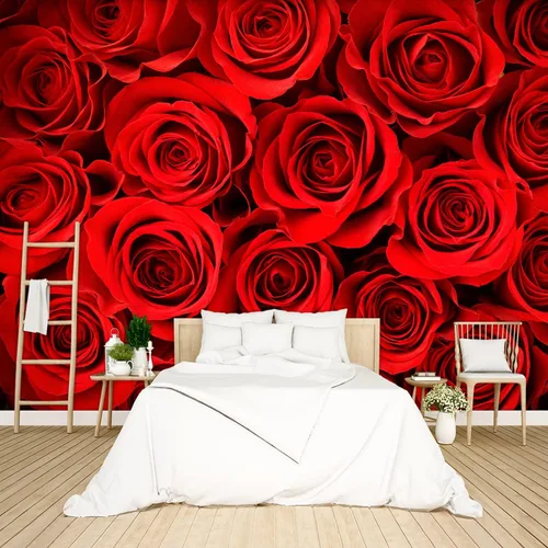 Miniatura 9 de Papel tapiz floral de peonía negra para dormitorio, flores botánicas moradas, hojas murales para sala de estar, fondo de TV, mural grande