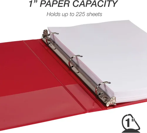 Miniatura 506 de Samsill - Carpeta duradera de 5 pulgadas, fabricada en los Estados Unidos, con anillos en D, transparente y personalizable, color blanco