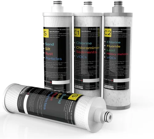 Frizzlife Juego de cartuchos de filtro de repuesto M3005 (paquete de 4) para SK99, SP99, SK99 NUEVO y SP99 NUEVO sistema de filtro de agua debajo