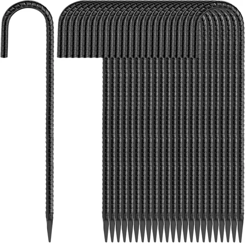 Miniatura 13 de Besitu - Estacas de refuerzo de 16 pulgadas (paquete de 16), estacas de metal resistente para madera, hormigón, plantas de jardín, estacas de acero