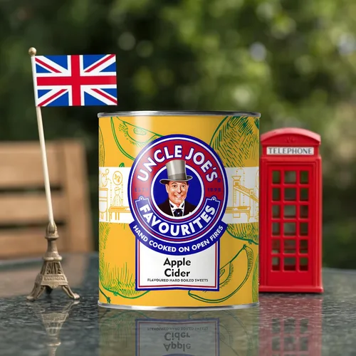 Miniatura 7 de Uncle Joe's Caramelo duro de sidra de manzana, lata de 4.23 onzas (paquete de 2) – Dulces hervidos envueltos individualmente Lata de regalo