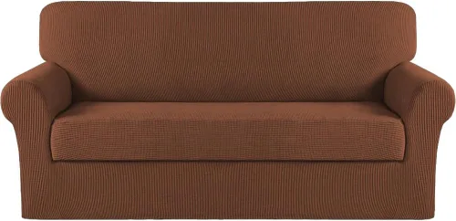 Miniatura 115 de Turquoize Fundas para sofá lavables de 2 piezas, fundas para sofá de 3 cojines, fundas elásticas para sofá con parte inferior elástica, tela