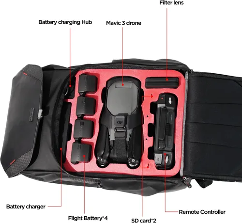 Miniatura 3 de VCUTECH Mavic 3 Drone - Mochila resistente al agua compatible con DJI Mavic 3, Mavic 3 Fly More Combo, Mavic 3 Cine, accesorios Mavic 3