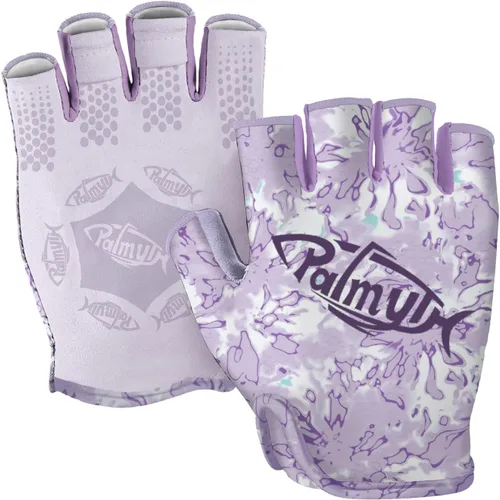 Miniatura 13 de Palmyth Guantes de pesca UV Stubby con protección solar para hombres y mujeres, UPF 50+ SPF para kayak, remo, canoa, remo, conducción Camo Negro