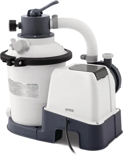 Miniatura 11 de INTEX Bomba de filtro de arena transparente Krystal de 1,500 GPH para piscinas sobre el suelo, bomba de piscina con temporizador automático