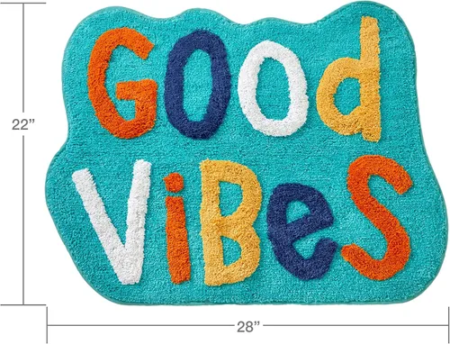 Miniatura 3 de SKL Home by Saturday Knight Ltd. - Alfombra Good Vibes, color verde azulado