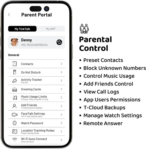 Miniatura 5 de TickTalk Reloj inteligente 5 para niños con rastreador GPS, videollamadas, mensajes de texto y aplicación parental, reloj inteligente 4G con música