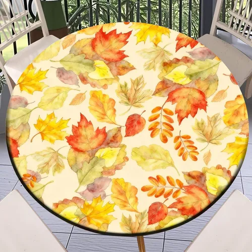 Miniatura 42 de Round Fitted Tablecloth with Elastic Outdoor Table Cover Round Elastic Tablecloths for Tables Waterproof Wipeable Table Cloths for