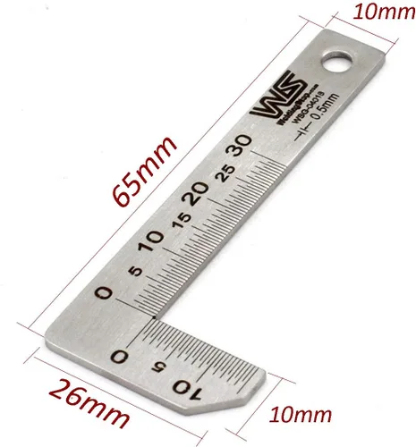 Miniatura 3 de W.S Chaflán Gage Regla de biselado Herramienta de inspección biselada externa Calibre de biselado Acero inoxidable 0.000-1.181 in