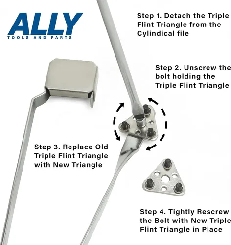 Miniatura 3 de Ally Tools - 12 piezas de repuesto de pedernal triples compatibles con todos los golpes de pedernal triple, pedernales de larga duración