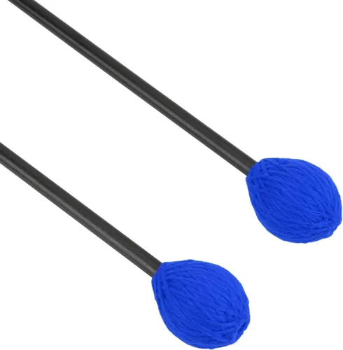 Miniatura 2 de Marimba Mallets, mazos de teclado de hilo duro medio, mango de fibra de carbono, hilo de algodón, palillo de tambor para instrumentos de percusión