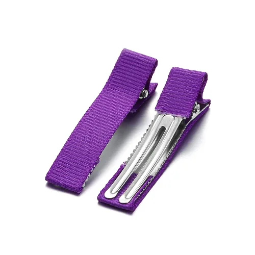 Miniatura 10 de 10 unids/lote plana de una sola punta de metal cocodrilo dientes clip de pelo pasadores color caramelo horquillas para bricolaje joyería base Negro
