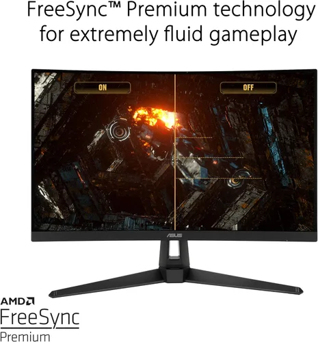 Miniatura 4 de ASUS TUF Gaming VG27VH1B - Monitor curvo de 27 pulgadas, 1080P Full HD, 165Hz (soporta 144 Hz), desenfoque de movimiento extremadamente bajo