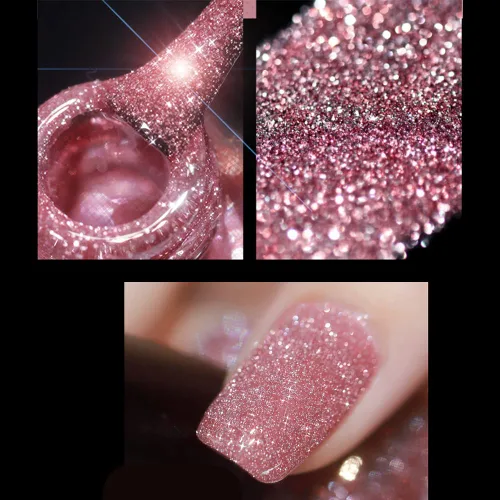 Miniatura 2 de VERONNI Explosion Diamond - Esmalte de uñas de gel reflectante brillante con purpurina brillante para remojar el gel de uñas UV, gel de diamante 03