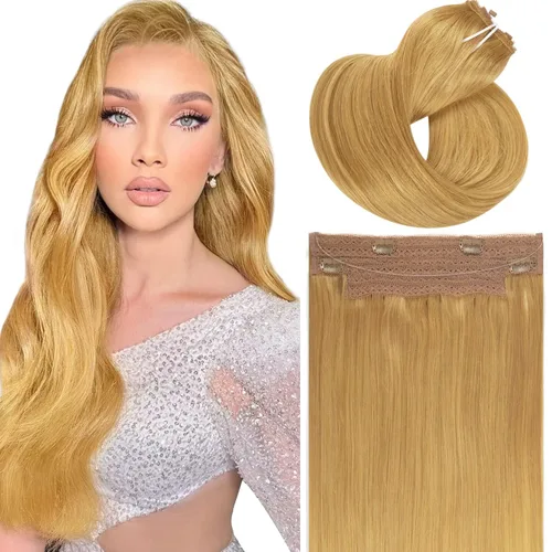 Miniatura 15 de Loxxy Extensiones de cabello con alambre, color negro natural, 14 pulgadas, 2.65 oz, 100% cabello humano real, extensión de cabello invisible