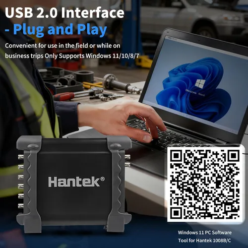 Miniatura 6 de Hantek 1008B - Osciloscopio de diagnóstico automotriz de 8 canales/Tarjeta DAQ/Generador programable de 8 canales
