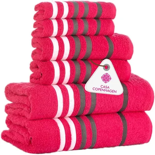 Miniatura 9 de CASA COPENHAGEN Solitaire Juego de 6 toallas - Negro, 600 GSM 2 toallas de baño 2 toallas de mano 2 toallitas, diseñadas en Dinamarca, hechas