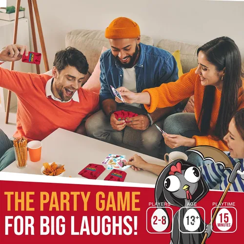 Miniatura 2 de Chicken Challengers Juego de cartas: estrategia hilarante para adultos y adolescentes, noche de juegos familiares, 2-8 jugadores, mayores de 13