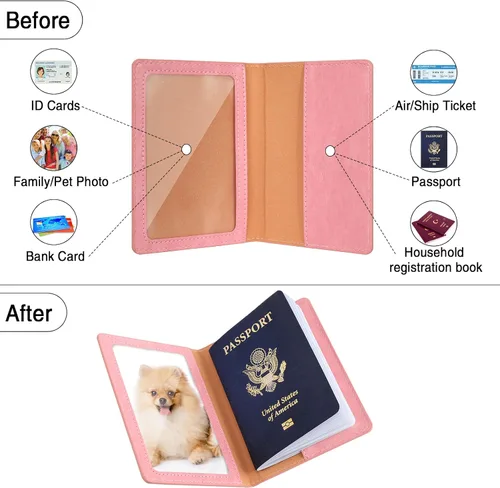 Miniatura 4 de labato Soporte para pasaporte para mujer, cartera de pasaporte, organizador de documentos de viaje, accesorios de crucero impermeables
