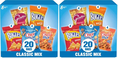 Miniatura 10 de Paquete variado de bocadillos Classic Mix, Bugles Original y queso Nacho, receta original de Gardetto's, Chex Mix Traditional y Cheddar, 20