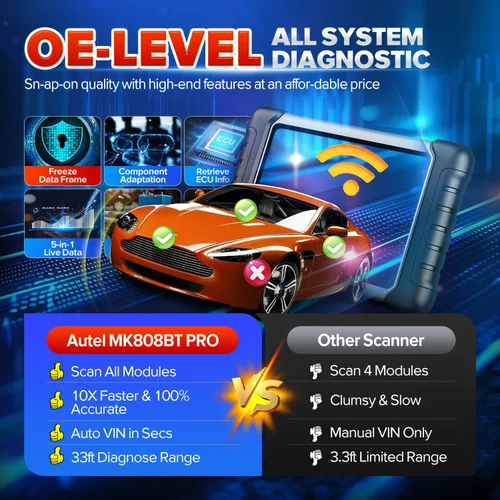 Miniatura 6 de Autel Escáner MaxiCOM MK808BT PRO: Actualización 2026 de MK808S MX808S MK808Z Herramienta de diagnóstico bidireccional, 2.0 BT Ver. de MK900 MX900