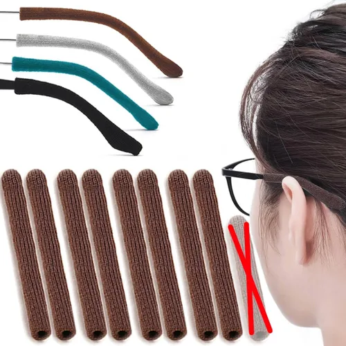 Miniatura 13 de 2 pares de agarraderas extendidas para orejas de anteojos, cojín de brazo de algodón de punto suave mejorado para anteojos detrás de la oreja