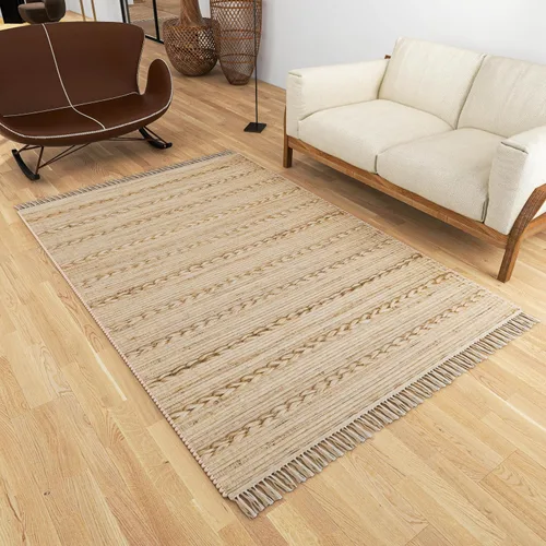 Miniatura 29 de Eco Crave Alfombra de pasillo de yute de 2,6 x 8 pies – Alfombra de diseño geométrico 100% natural de yute trenzada a mano, alfombra de acento