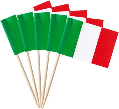 Miniatura 30 de stidsds 100 banderas de Albania con palillos de dientes de Albania, mini adornos pequeños para cupcakes albaneses, banderas de palo para fiesta