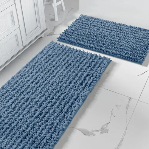 Miniatura 25 de Yimobra - Juego de alfombras de baño de 2 piezas - Alfombra de baño de felpa de lujo extra gruesa de secado rápido, antideslizante súper absorbente