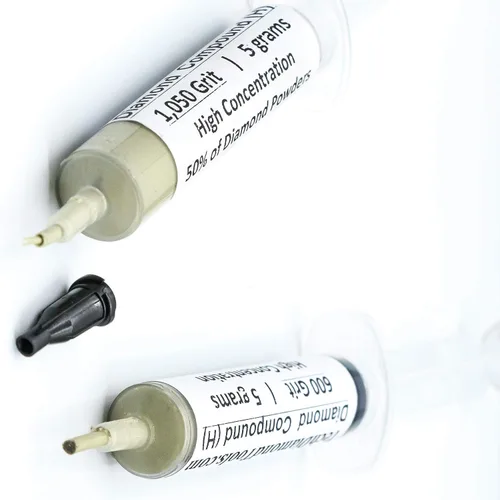 Miniatura 5 de TechDiamondTools Kit de 3 pasta de pulido de diamante compuesto de pulido hecho en EE. UU. Grano 400 600 1050 Pasta lapidaria para vidrio de roca