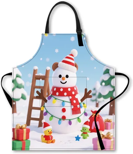 Miniatura 17 de Nuxovilar Delantales para mujer con bolsillos, 26.77 x 30.7 pulgadas, ideal para cocinar, hornear, reuniones de Navidad