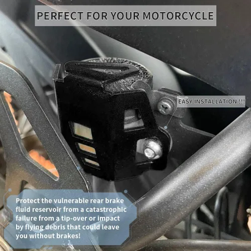 Miniatura 2 de Cubierta protectora de la tapa de aceite de la bomba del depósito del líquido de freno trasero de la motocicleta compatible con YAMAHA MT-09 Negro