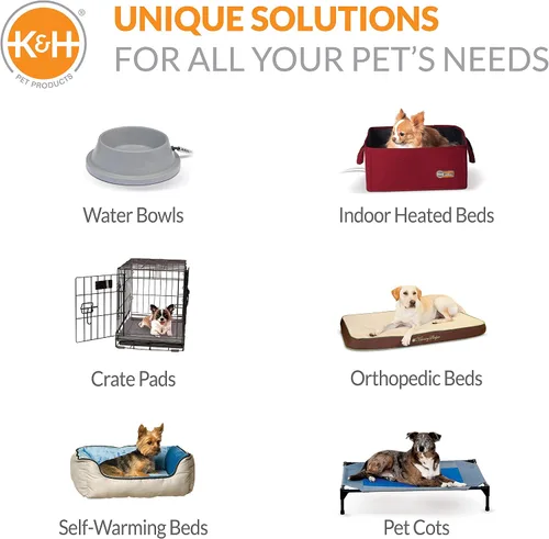 Miniatura 10 de K&H PET PRODUCTS - Cuna elevada para mascotas con centro de malla, varios tamaños Malla gris/negra