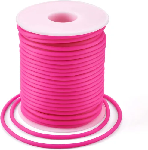 Miniatura 82 de FASHEWELRY 3 rollos de cables de goma huecos para tejer, cable de peluquero de 0.079 pulgadas (0.079 in), cables de silicona para tejer puntada