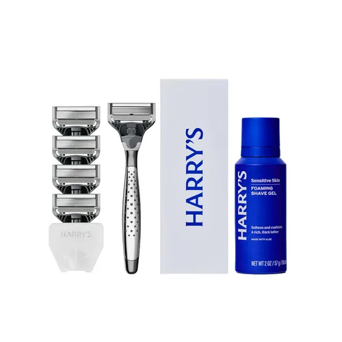 Miniatura 13 de Kit de Afeitado Original Harry's para Hombres - Mango de Navaja, 5 Repuestos de Hoja de Navaja, Gel de Afeitar Espumoso y Cubierta de Hoja