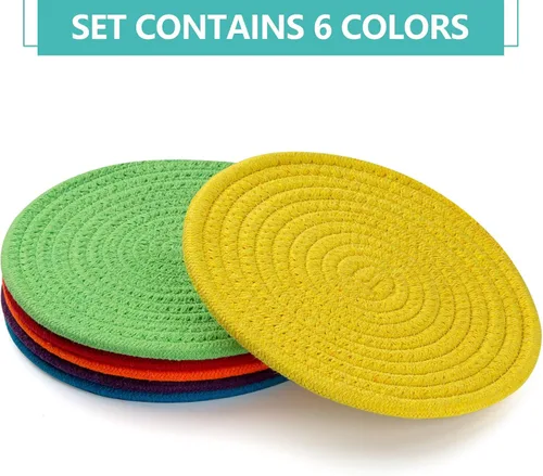 Miniatura 2 de Salvamanteles para platos calientes, ollas y sartenes, almohadillas calientes de 8 pulgadas, 6 piezas, soportes para ollas para cocina, tapete