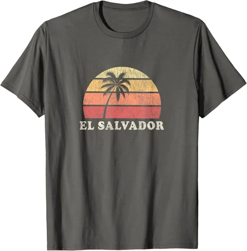 Miniatura 78 de El Salvador Vintage 70s Retro Throwback Design Camiseta, Azul