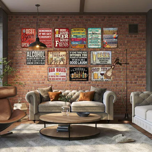 Miniatura 4 de Letrero de metal de hojalata, placa decorativa de pared de 12 x 8 pulgadas, placa de pared con cita de alcohol, "Porque Ninguna Gran Historia Jamás