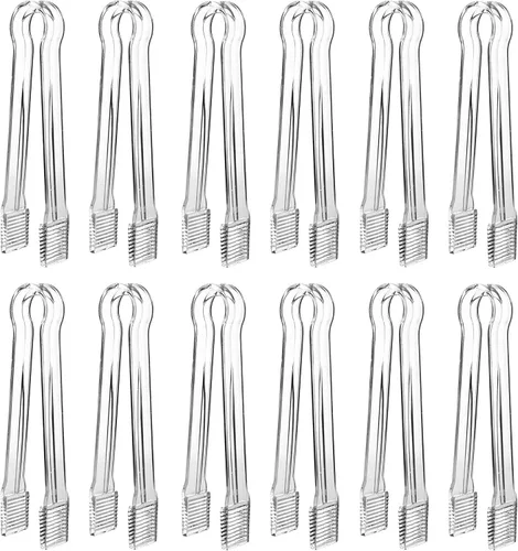 Miniatura 8 de Paquete combinado de 20, 10 pinzas de plástico para servir, mini pinzas de cocina, pinzas de cocina y 10 cucharas de plástico transparente