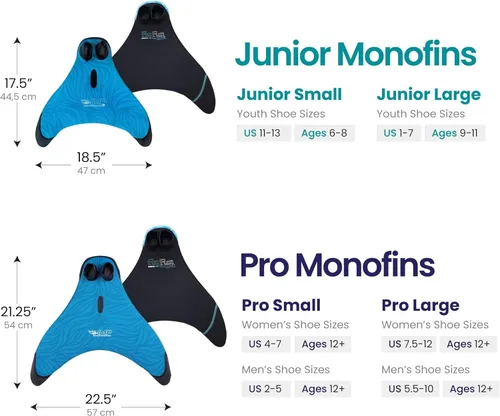 Miniatura 2 de Fin Fun Mermaid Monofin - Swim Fin for Kids - Swimming Flipper with Comfortable Foot Pockets - Snorkel & Water Accessory Made w/ Dive-Grade Neoprene