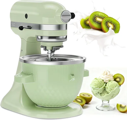 Accesorio para máquina de helado para batidora de pie KitchenAid, tazón para helado para KitchenAid de 4.5QT/ 5QT/ 6QT, máquina de sorbete y gelato