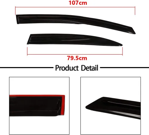 Miniatura 5 de Ventvisor - Deflector de ventana lateral para ventana, juego de protectores de lluvia para Honda 2006-2011 para Honda para Civic 4 Dr LX DX Sedan