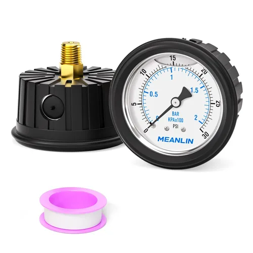Miniatura 14 de MEANLIN MEASURE - Manómetro de vacío de presión -30inHG~0Psi, esfera con cara de 2.5 pulgadas, NPT de 1/4 de pulgada, manómetro de acero inoxidable