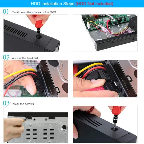 Miniatura 7 de Eversecu Sistema de cámara de seguridad para el hogar 4Ch, DVR 1080P y 4 cámaras HD resistentes a la intemperie, visión nocturna, alerta